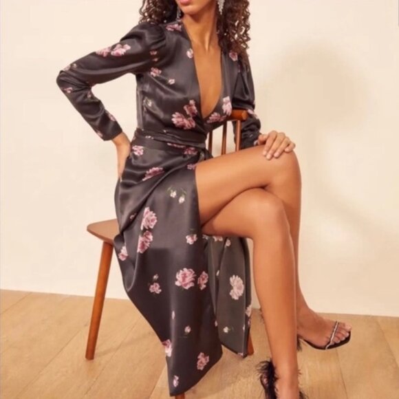 Reformation Toronto Floral Silk Midi Dress - Picture 1 of 9